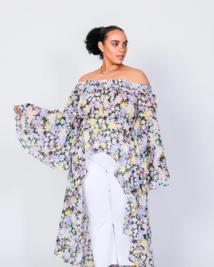 Abba Off The Shoulder Duster | Daisy Print