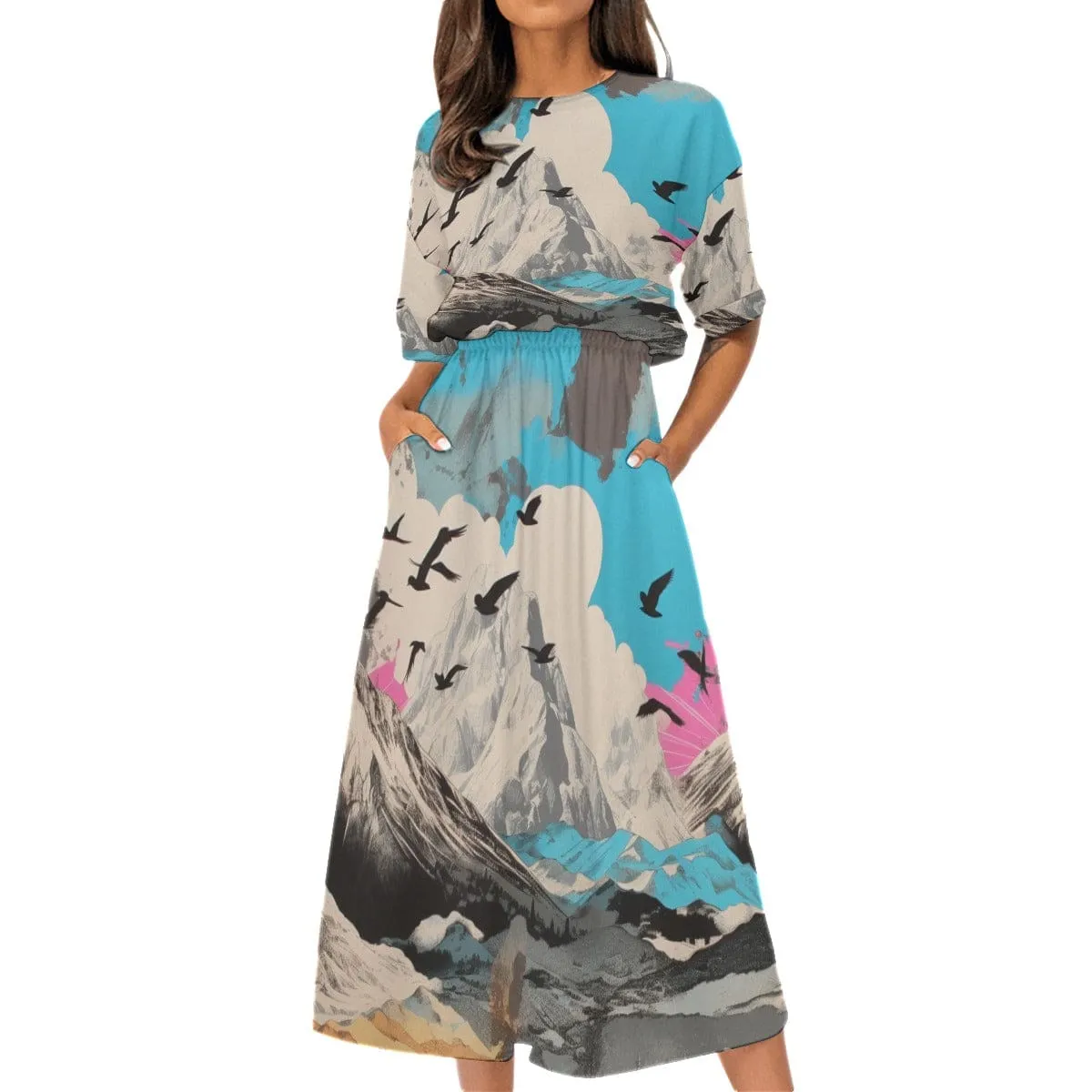 Andes Summer - Print Women's Elastic Waist Dress