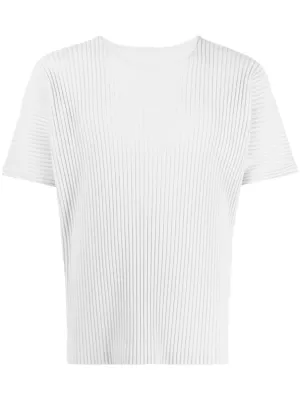 AW23 Pleated Short Sleeve Shirt - Light Gray