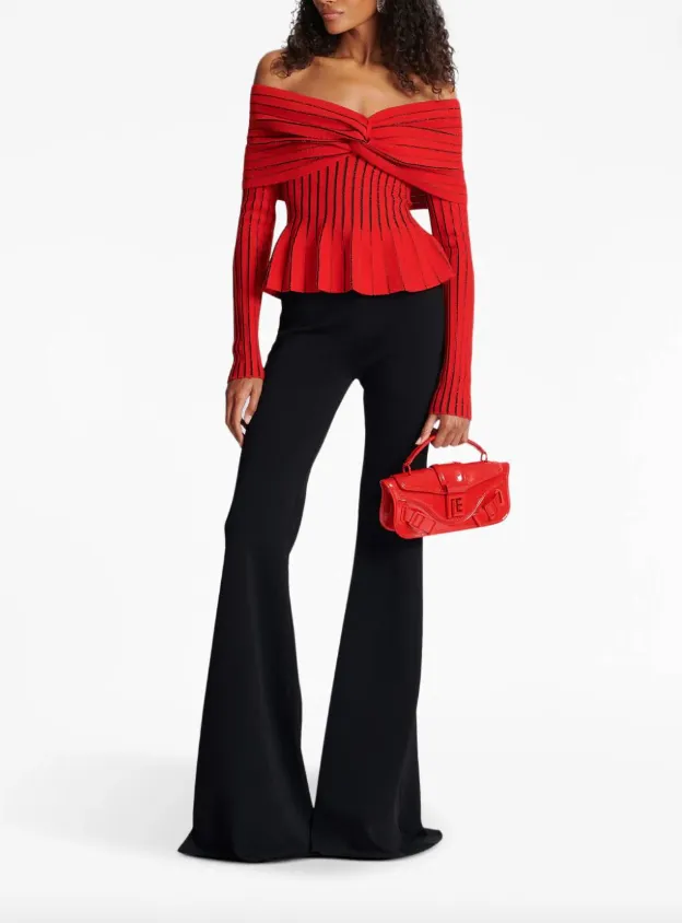 Balmain knotted off-the-shoulder top