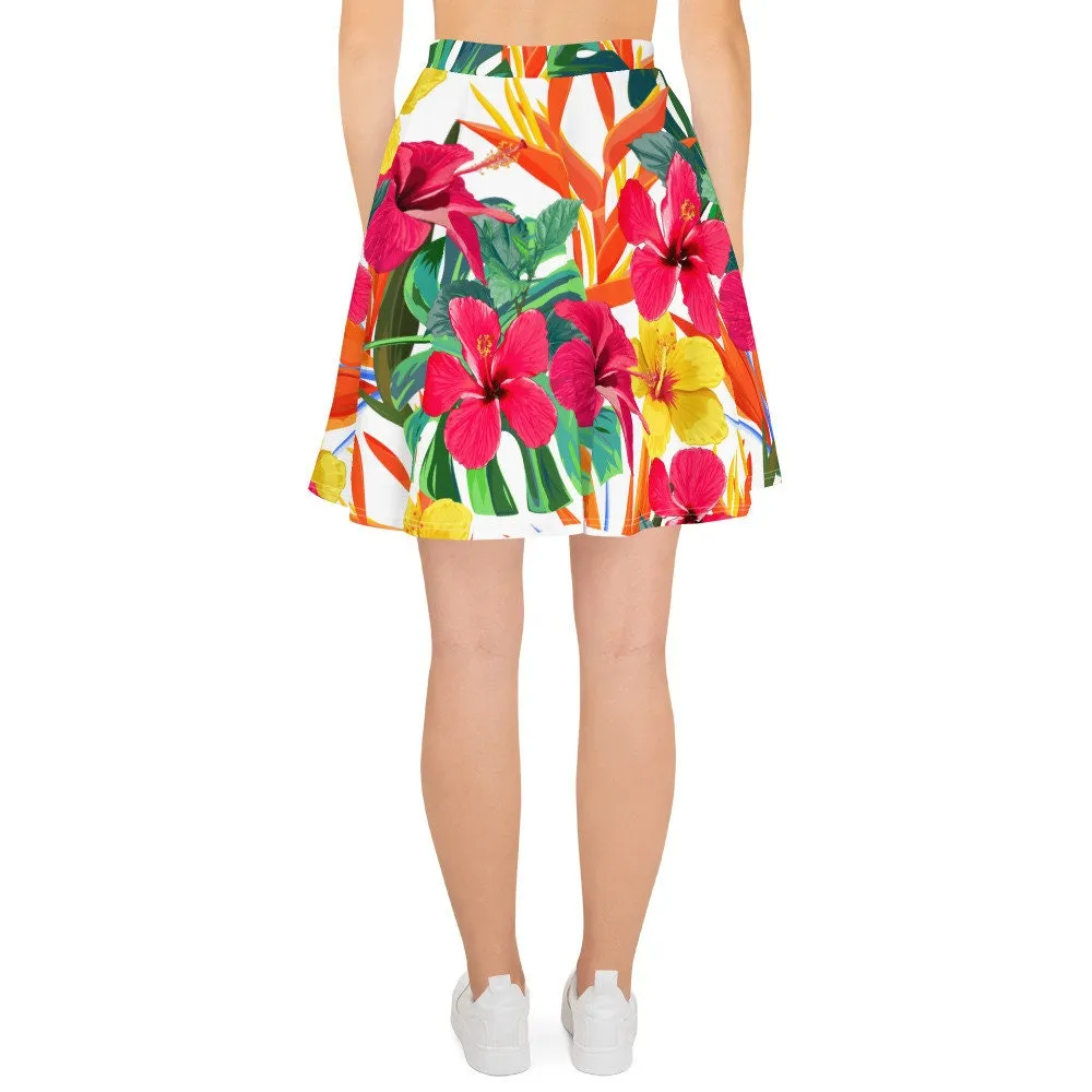 BIRD OF PARADISE FLORAL SKATER SKIRT