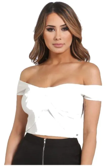 Black Off The Shoulder Crop Top