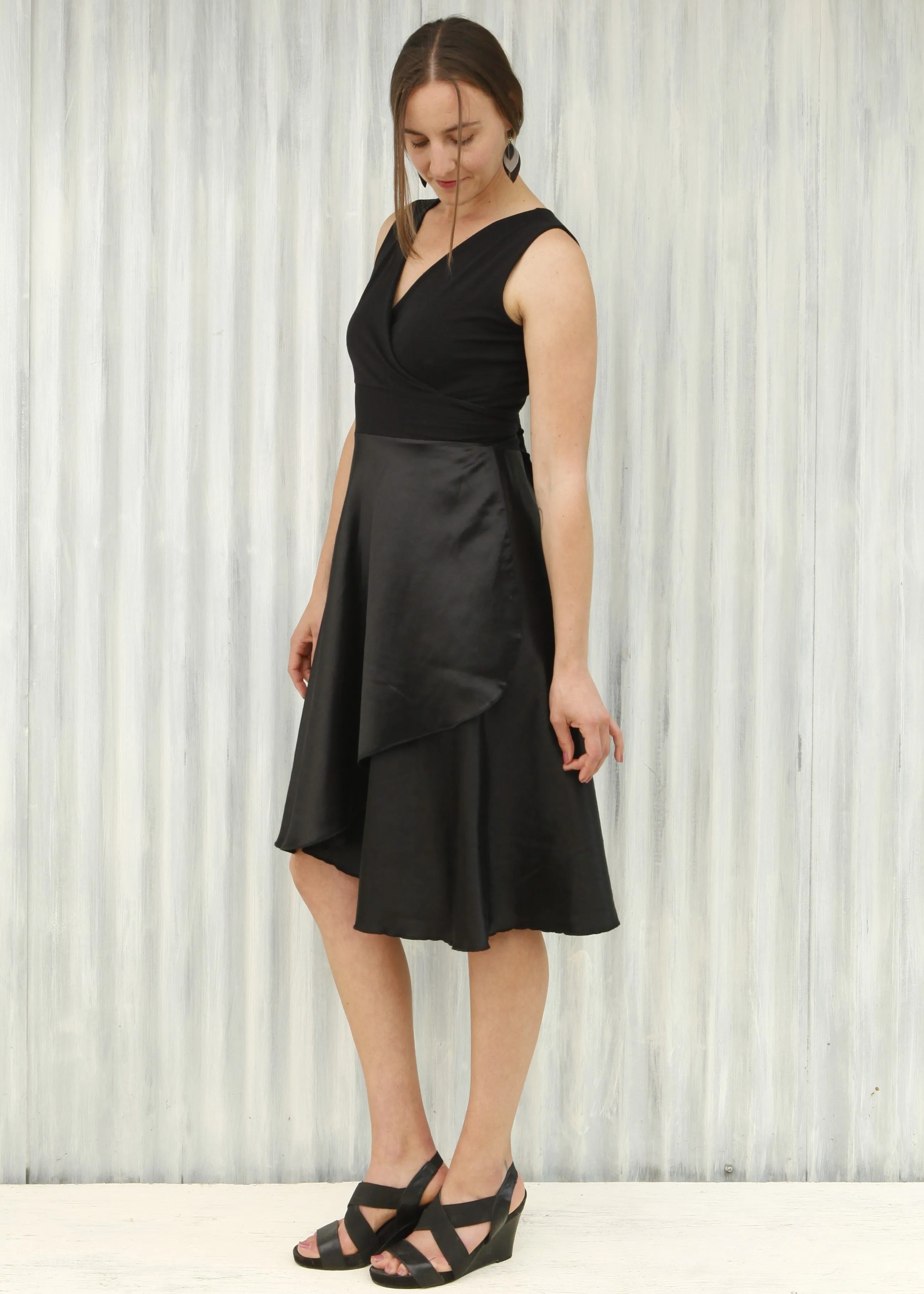 Black Veronica Wrap Dress