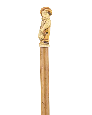 Carved Peasant Boy Cane