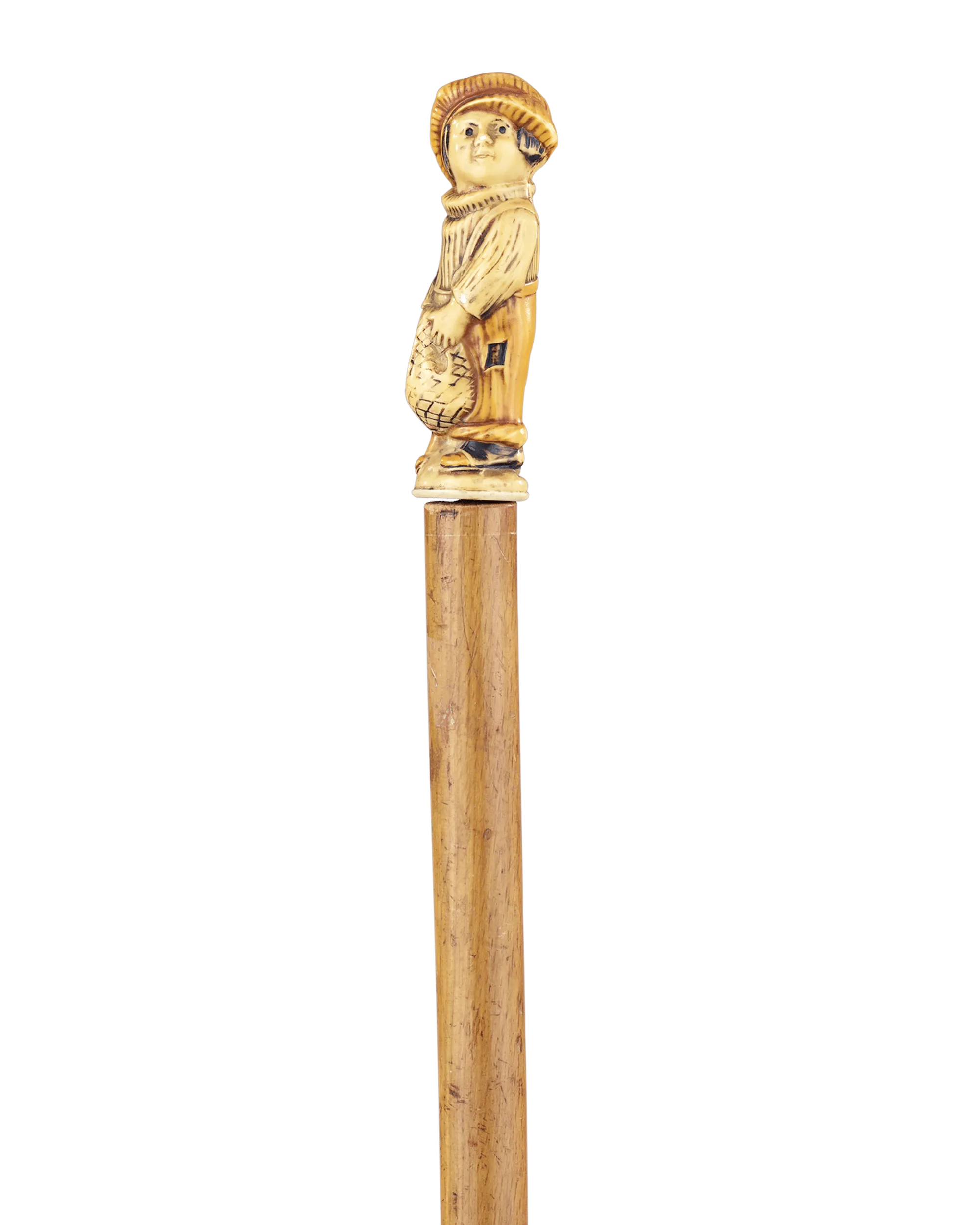 Carved Peasant Boy Cane