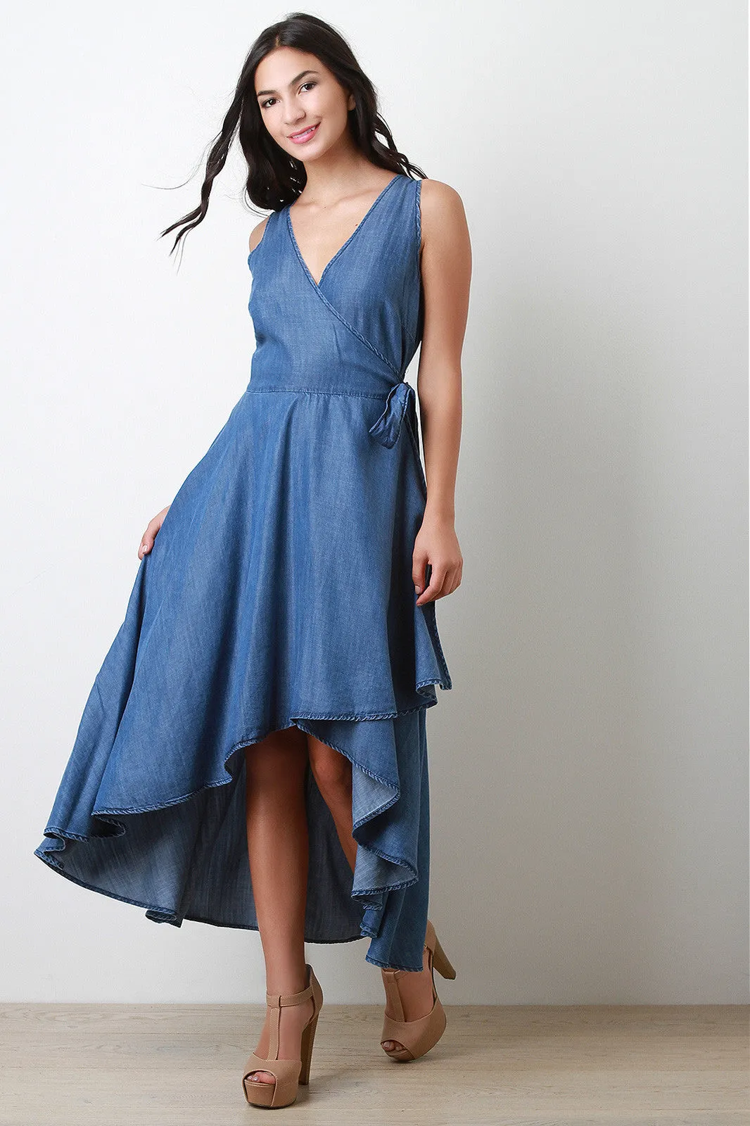 Chambray Wrap Dress