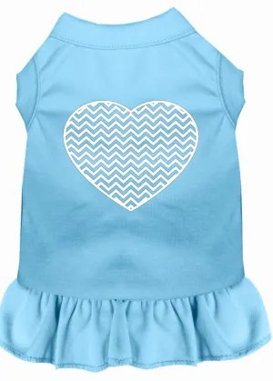 Chevron Heart Screen Print Dress Baby Blue Xl (16)