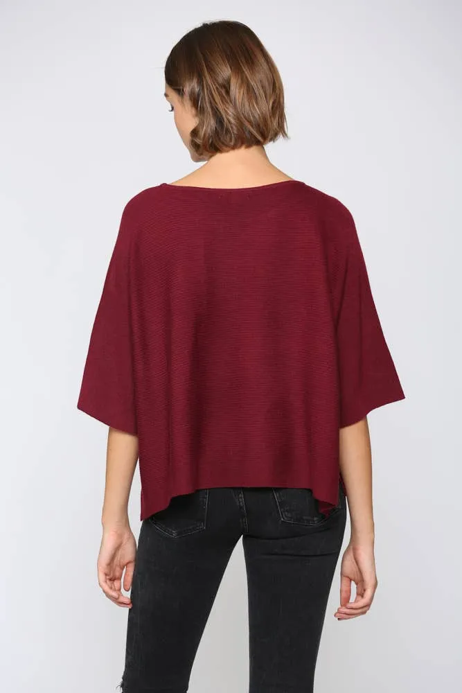 Fate Cropped Knit Wide Short Sleeve Top