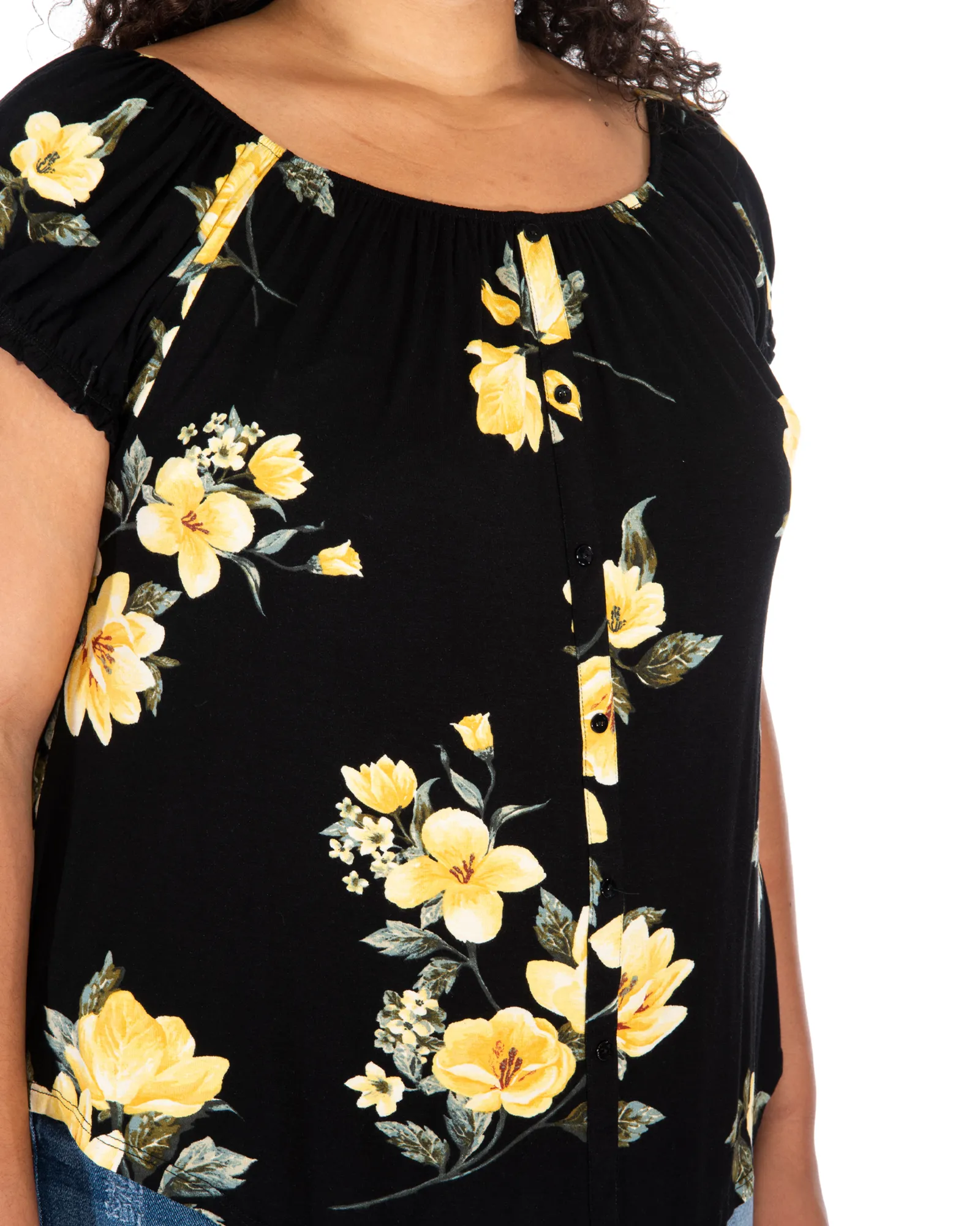 Felicity Off-The-Shoulder Top | Black / Yellow