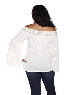 Felicity Off The Shoulder Top | WHITE COMBO