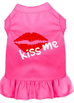 Kiss Me Screen Print Dress Bright Pink Xxl (18)