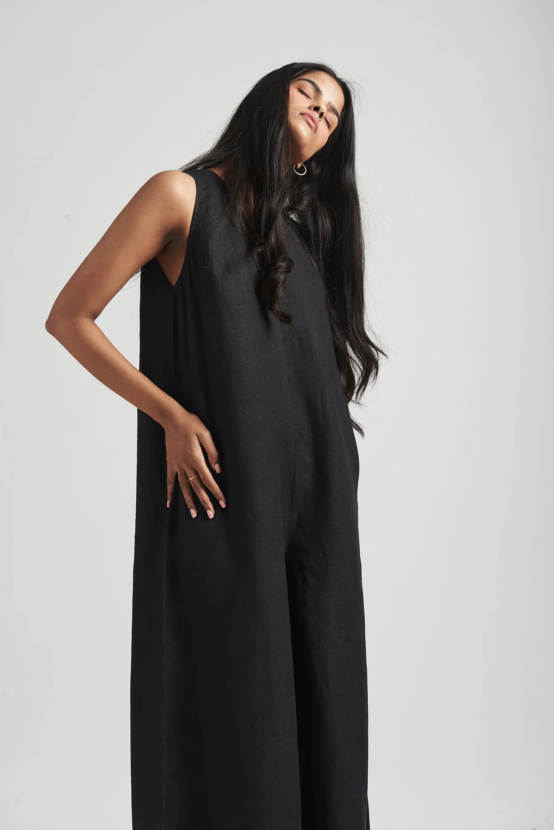 Kohl Linen Flared Jumpsuit