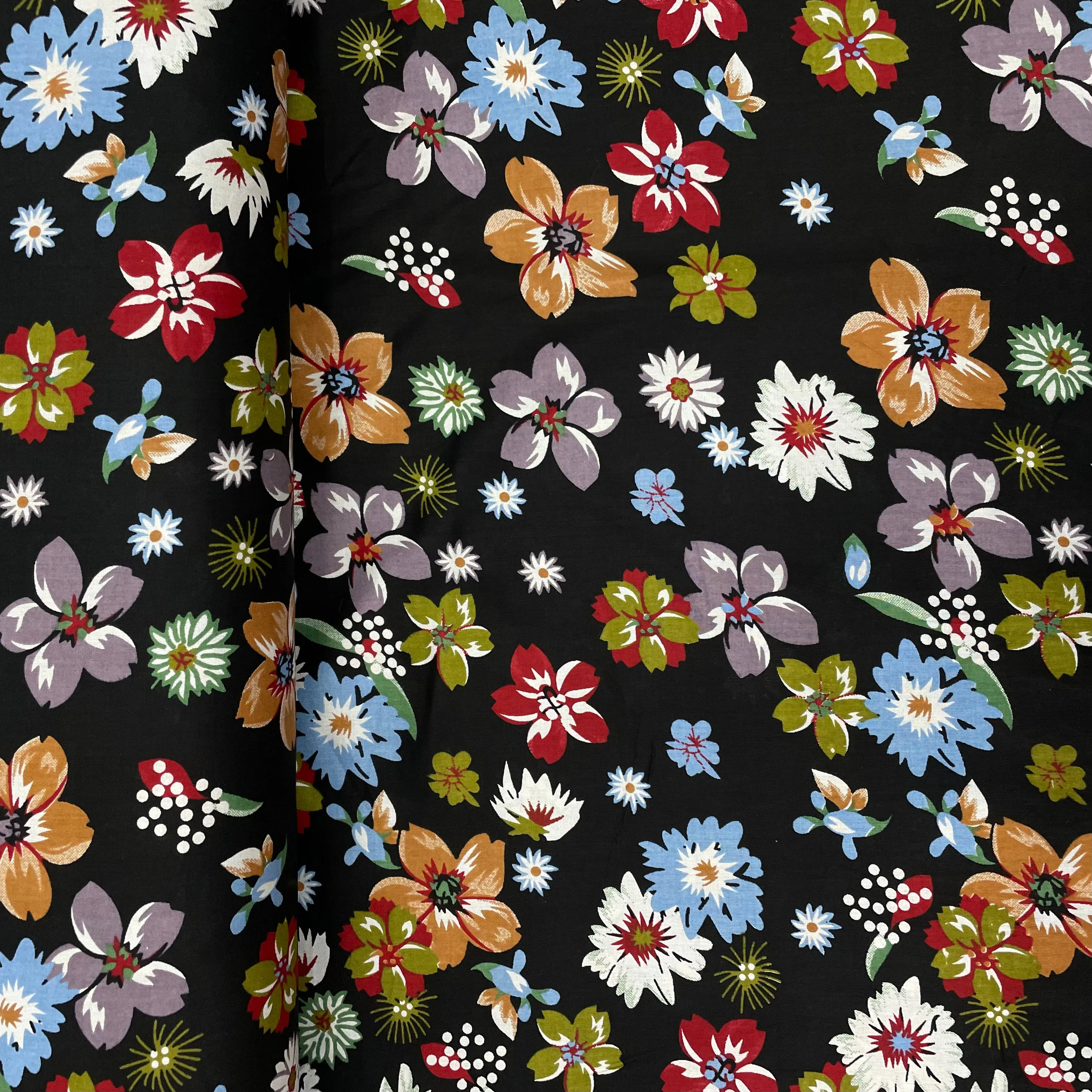 Lack With Multicolor Floral Print Rayon Fabric