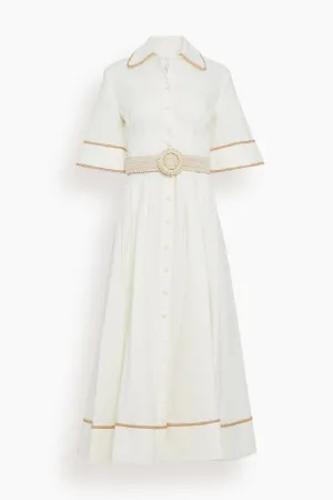 Lucia Shirt Dress in Off White