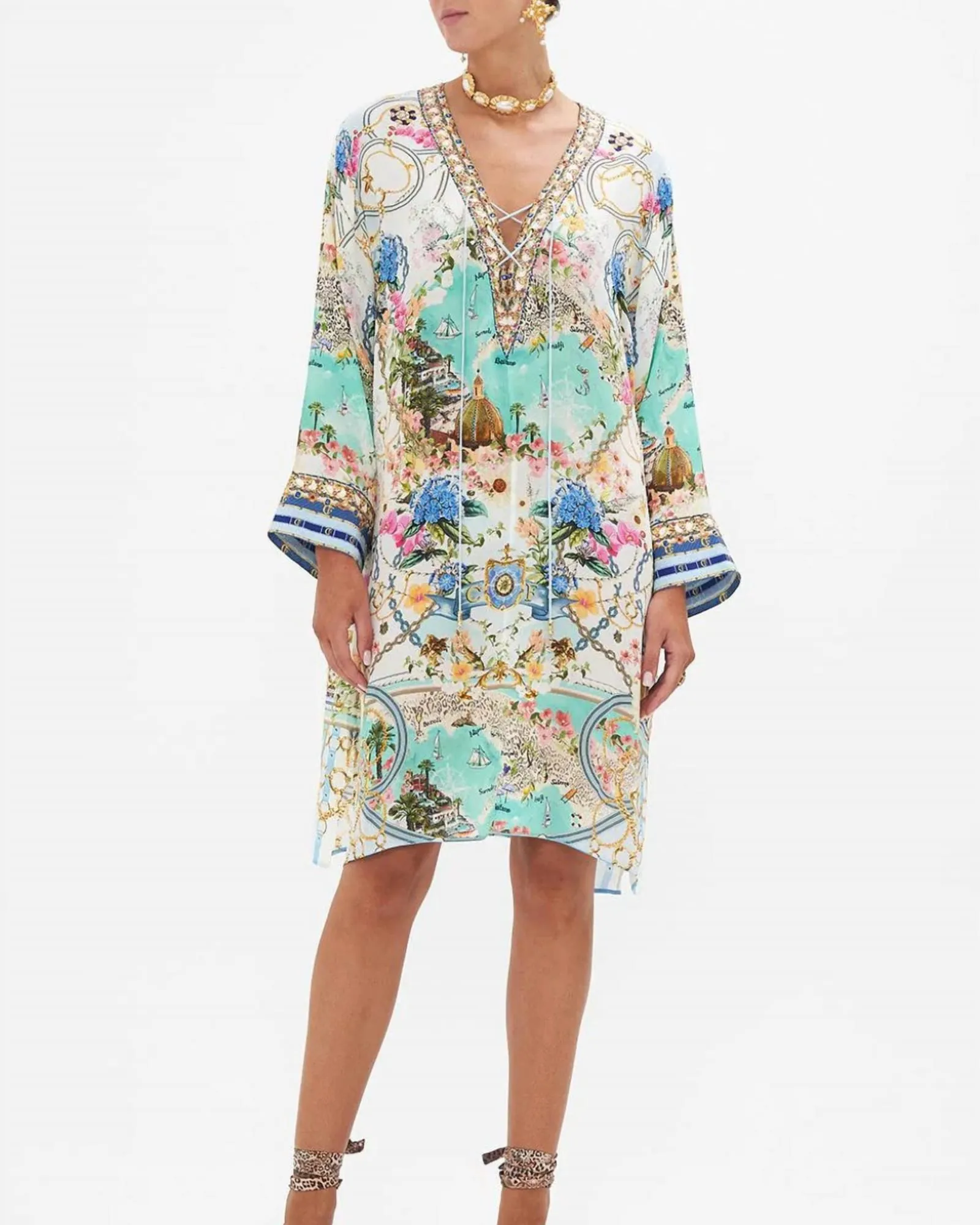 Metal Eyelet Kaftan in Amalfi Lullaby | Amalfi Lullaby