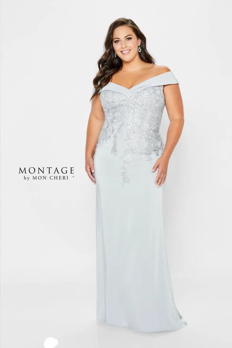 Montage 220932 Off The Shoulder Crepe Fit and Flare