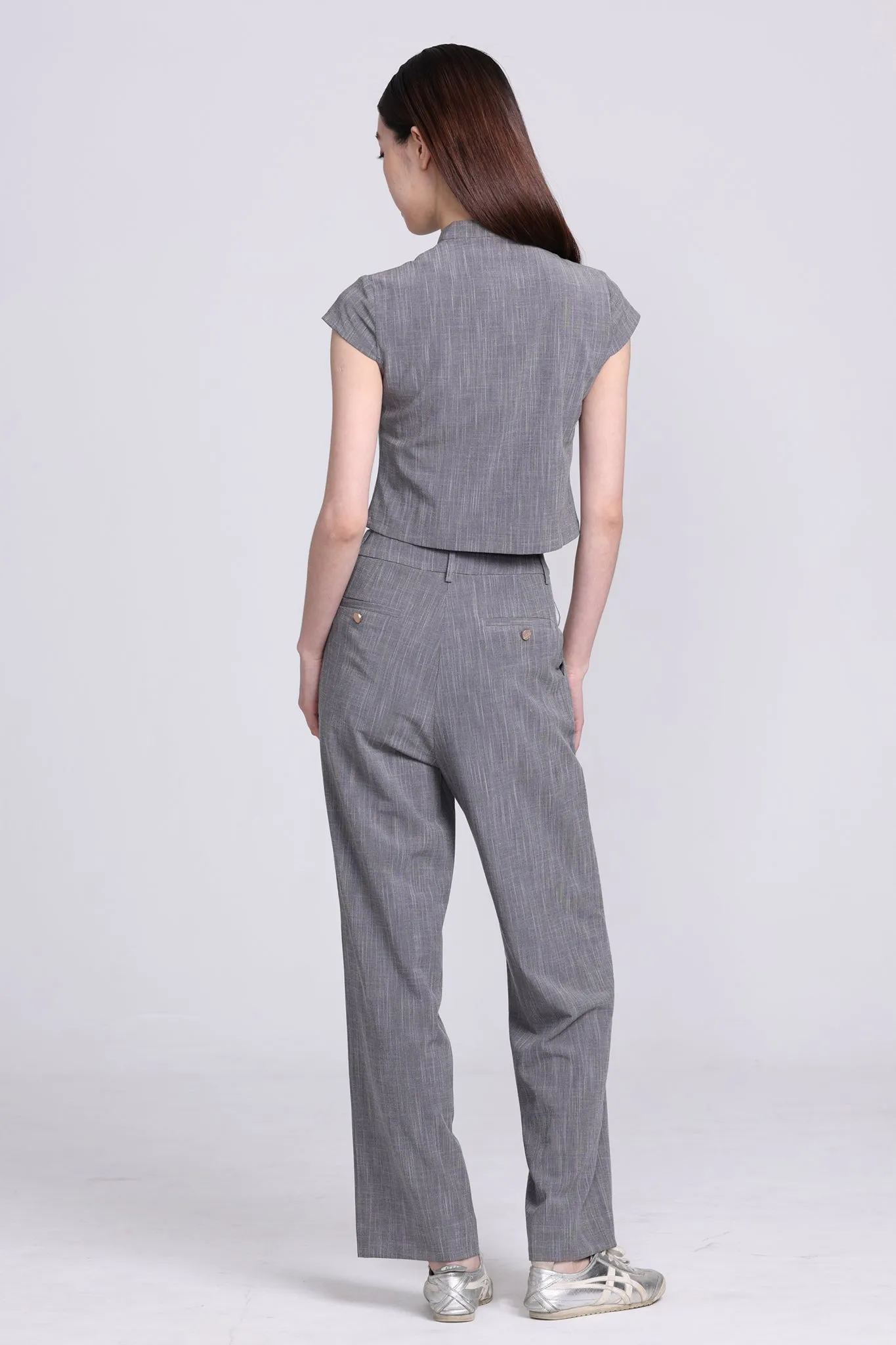 NELLA Cropped Blouse (Grey)