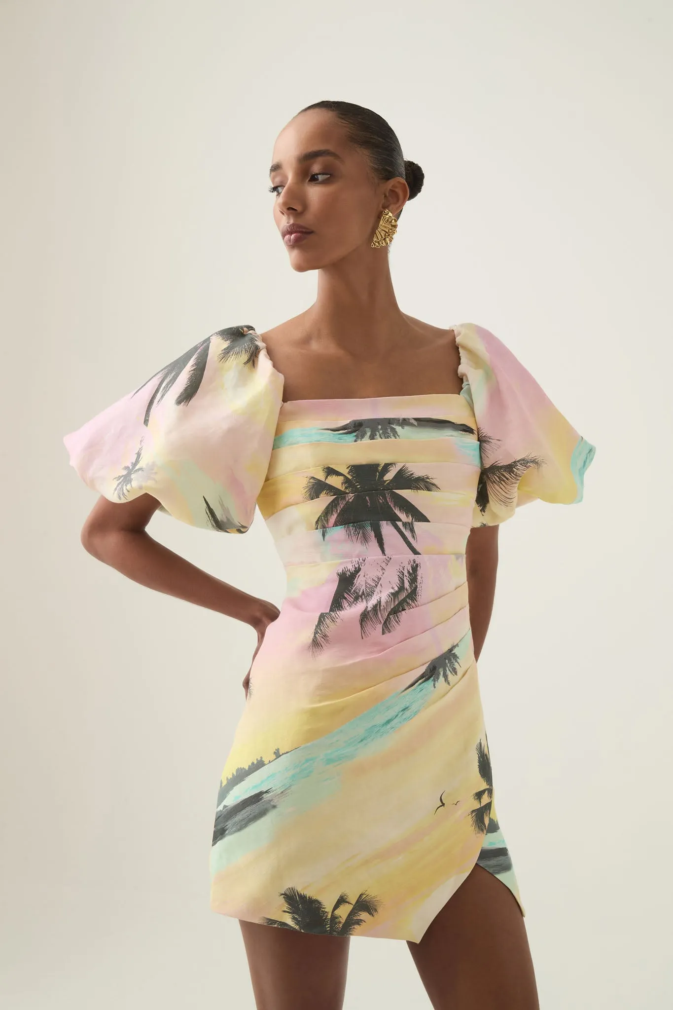 Paradise Wrap Front Mini Dress