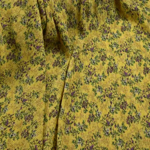 Pleated Floral Prints SS-28923 Yellow