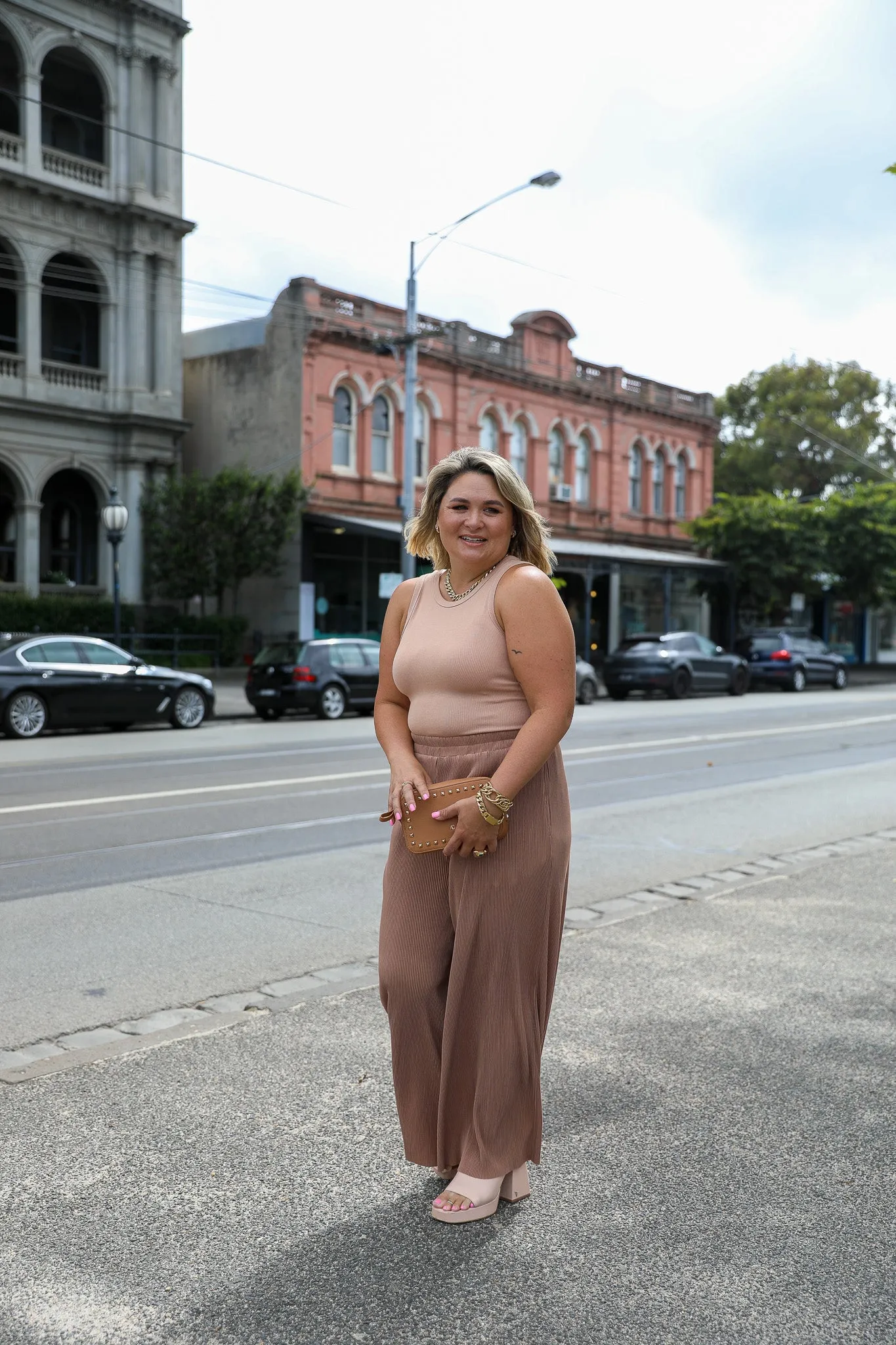 Pleated Pant - Taupe