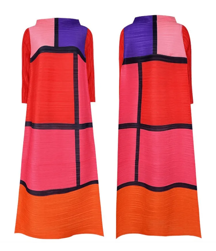 Pre Order:  Colorblock Pleated Dress