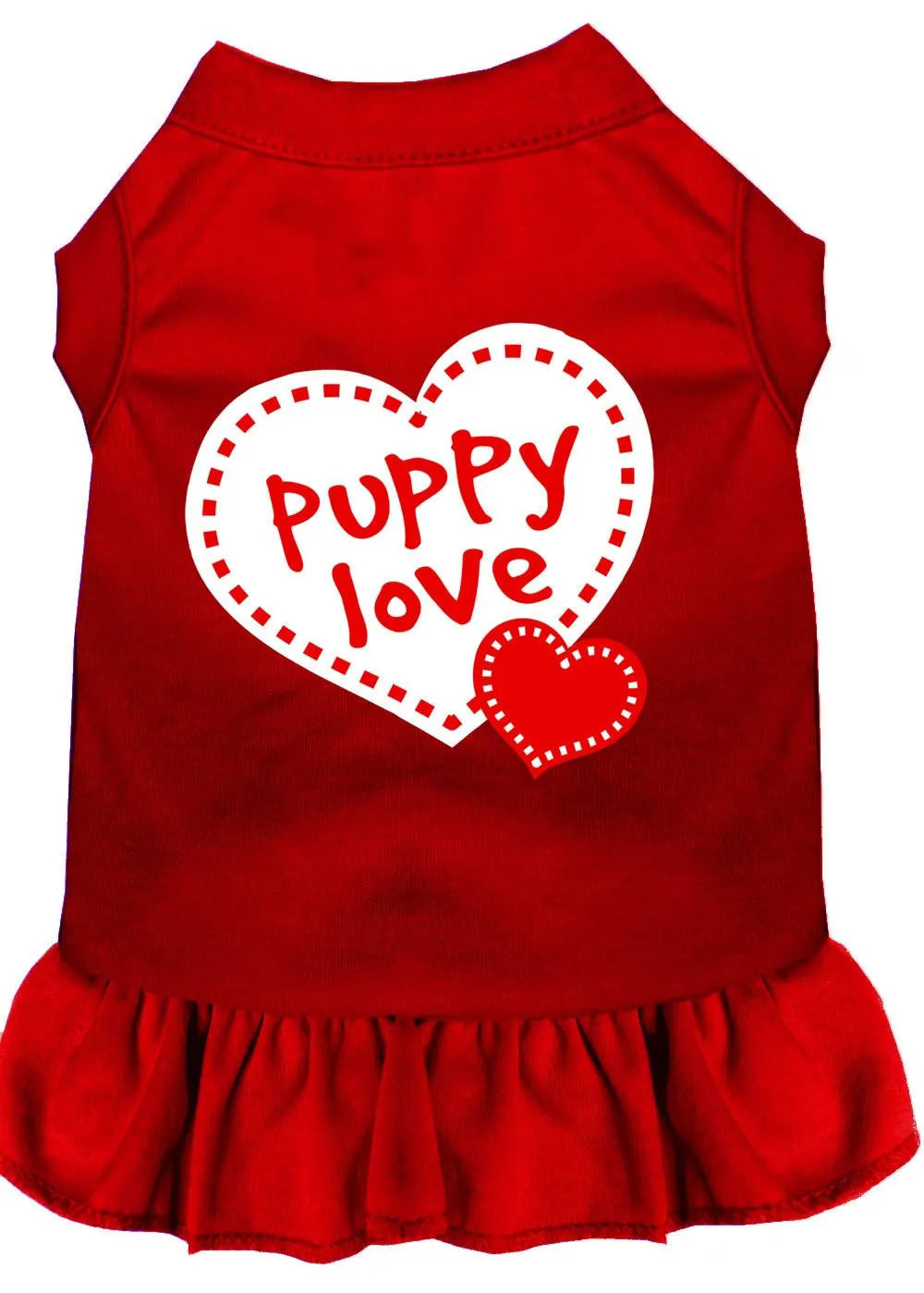 Puppy Love Screen Print Dress Red Xxl (18)