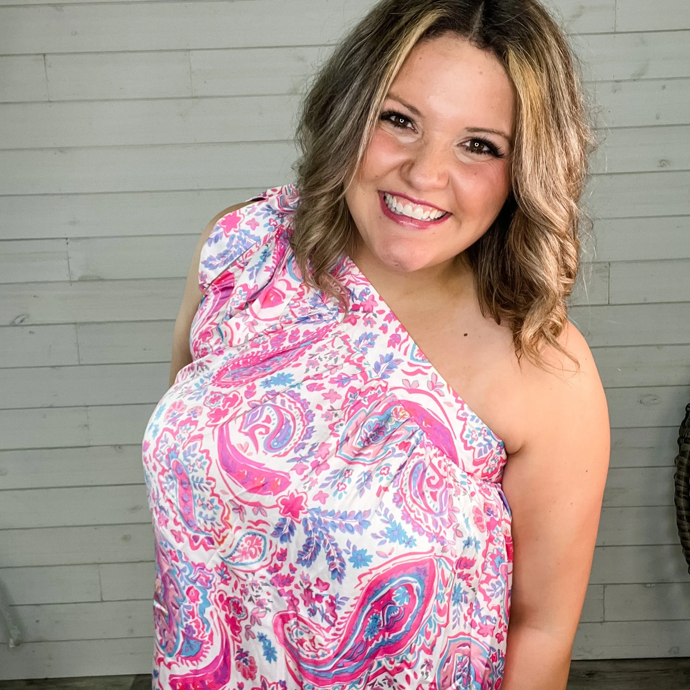 "Headturner" Paisley Off the Shoulder with Tie Detail