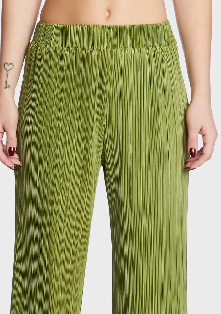 Raquel Pleated Plisse Trousers