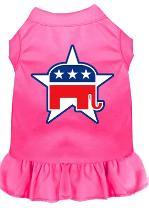 Republican Screen Print Dress Bright Pink Med (12)