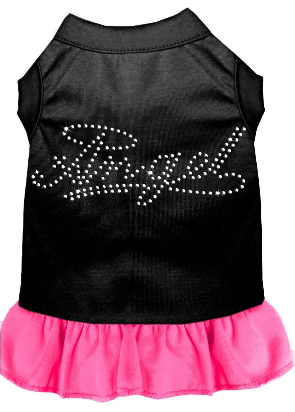 Rhinestone Angel Dress Black With Bright Pink Xs (8)