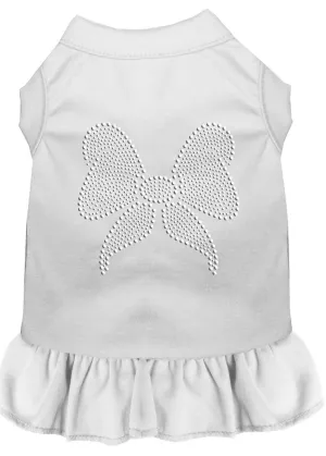 Rhinestone Bow Dress White Sm (10)