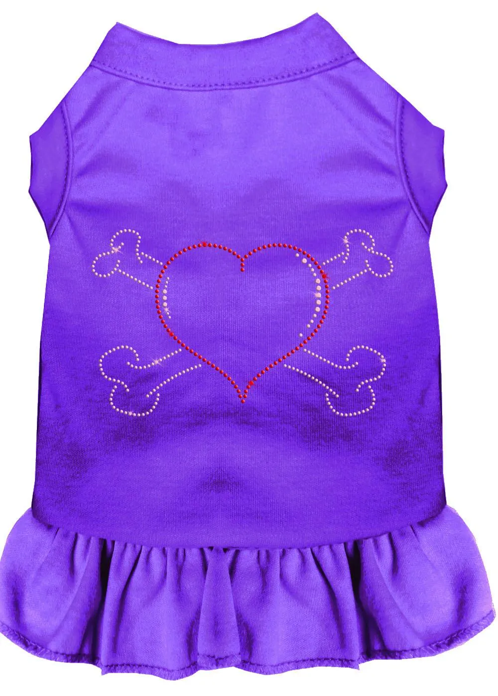 Rhinestone Heart And Crossbones Dress Purple Xs (8)