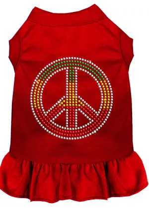 Rhinestone Rasta Peace Dress Red Lg (14)