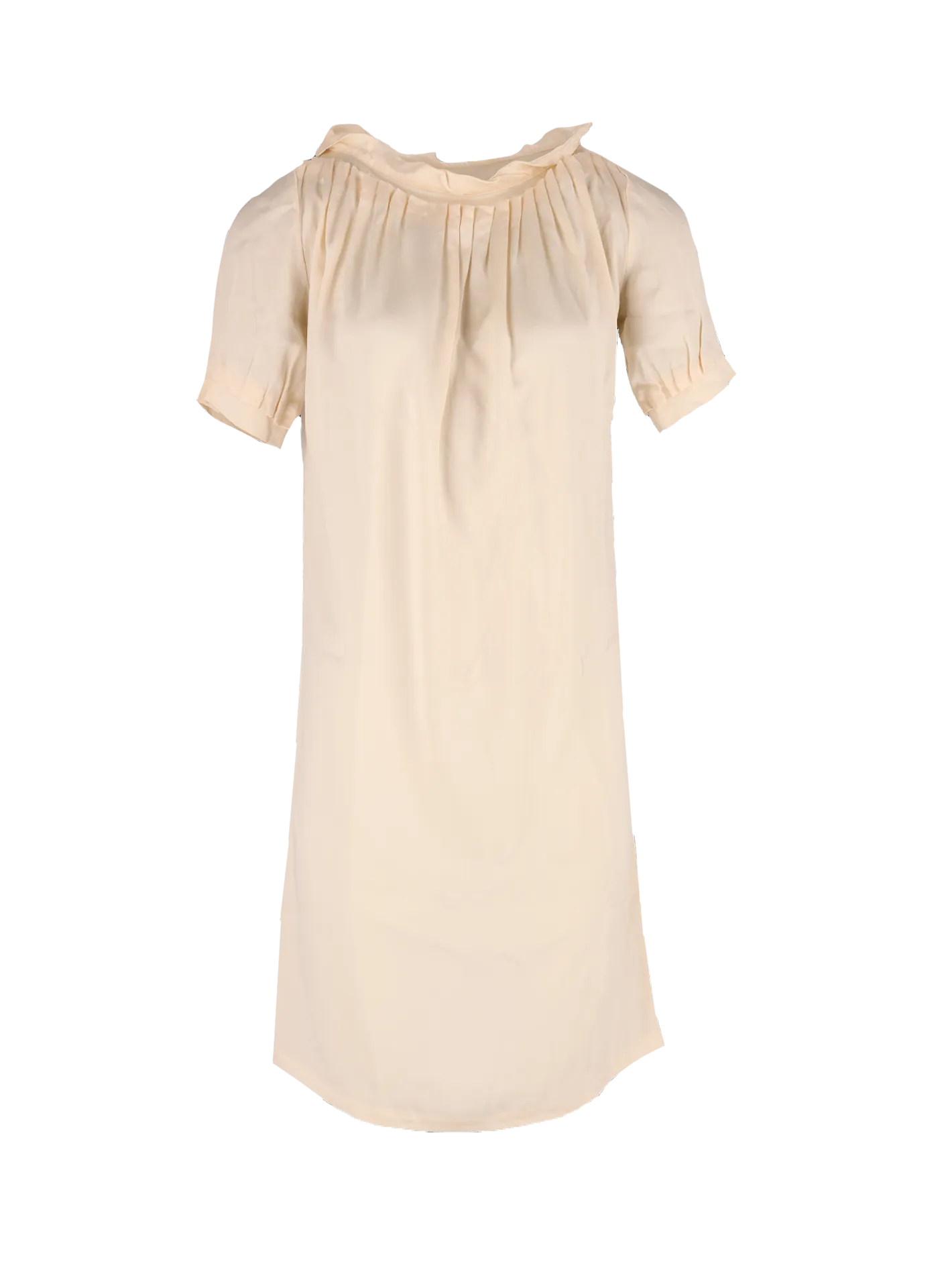 ruffle-collar silk dress