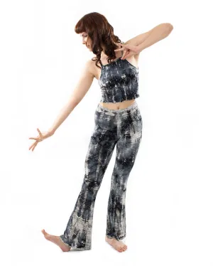 SHANTI SNAKESKIN GREY FLARED LEGGINGS