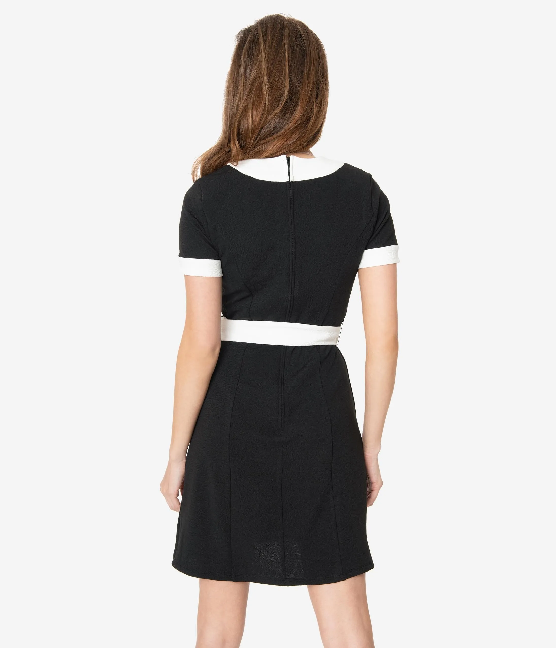 Smak Parlour Black & White Belted Show Stealer Dress