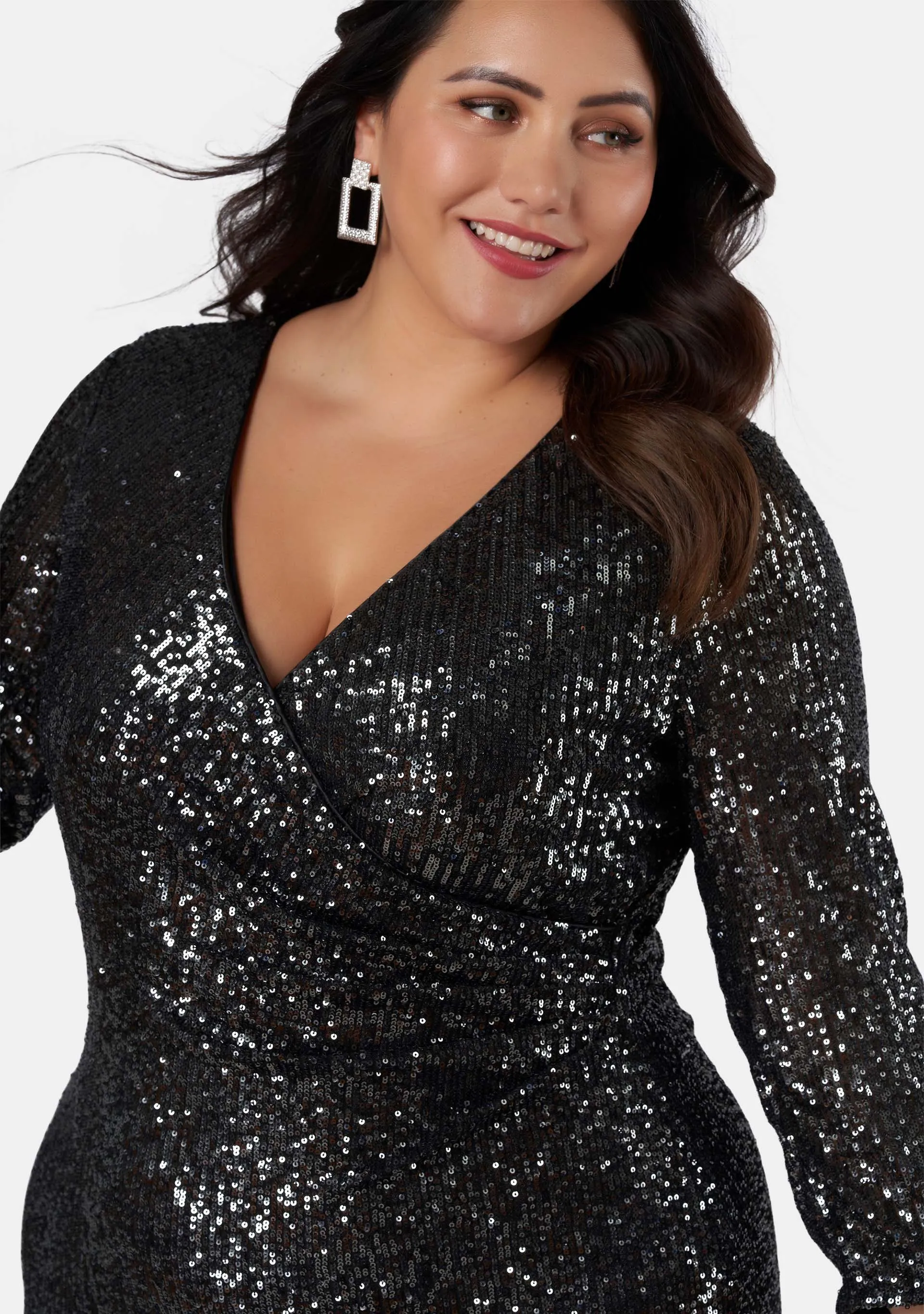 Smokin Hot Sequin Wrap Dress