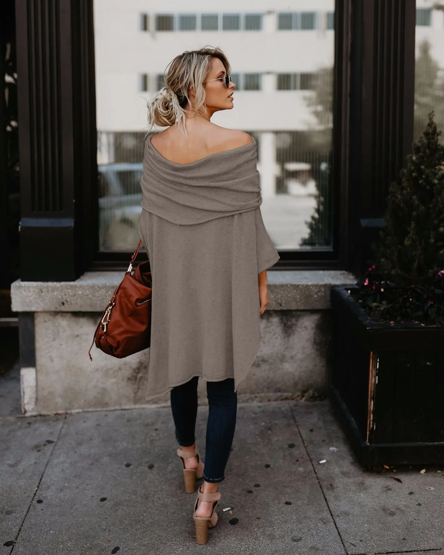 Solid Color Off Shoulder Irregular Tops