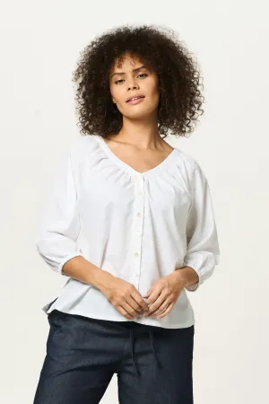 Top Peasant - White Cotton