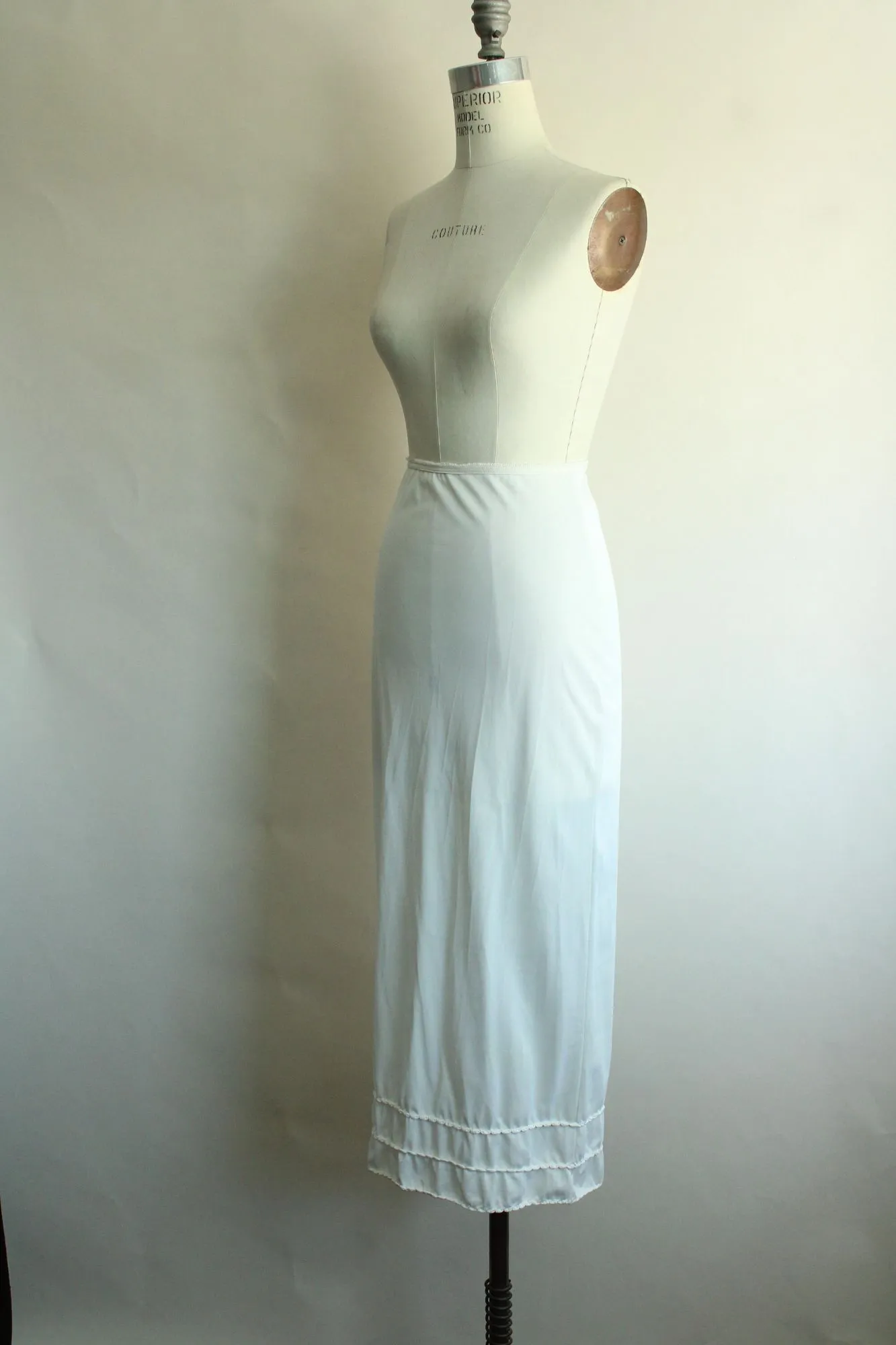 Vintage 1960s American Maid White Nylon Half Slip