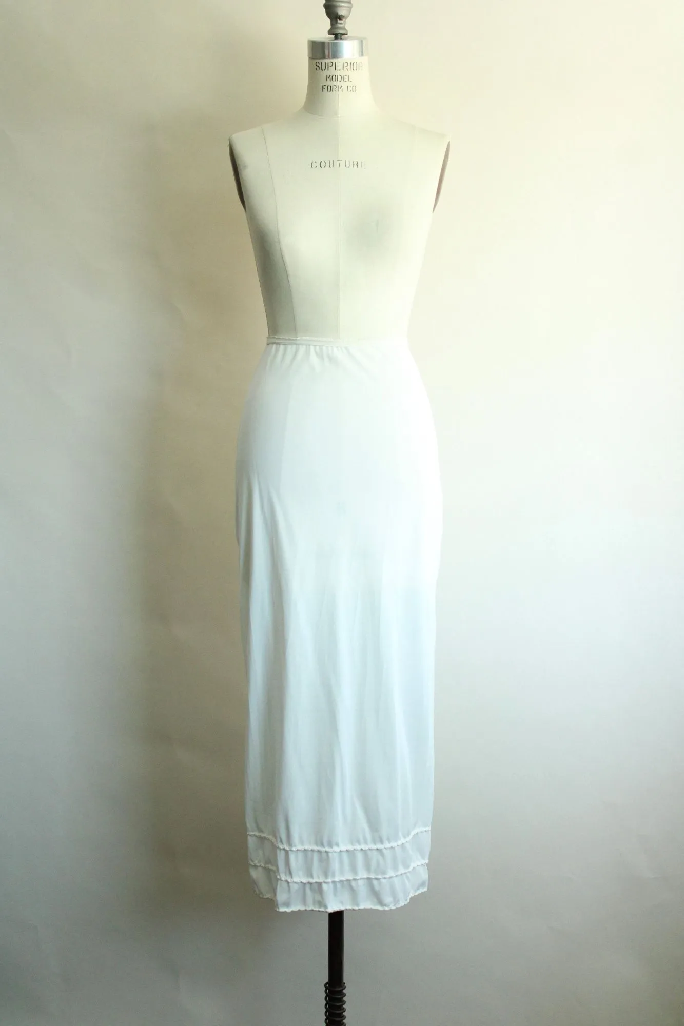 Vintage 1960s American Maid White Nylon Half Slip