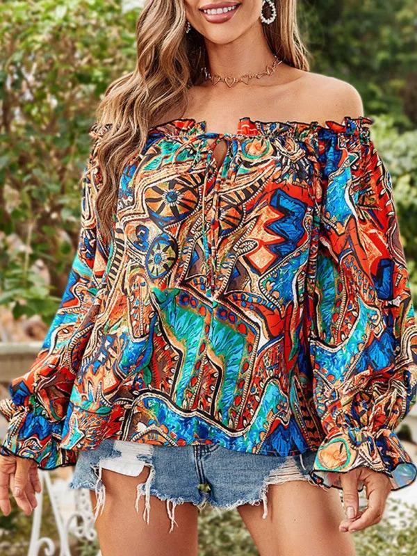 Women's Tie Dye Off The Shoulder Top