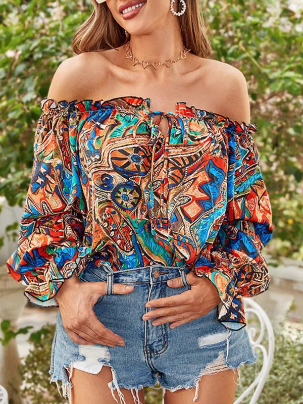 Women's Tie Dye Off The Shoulder Top