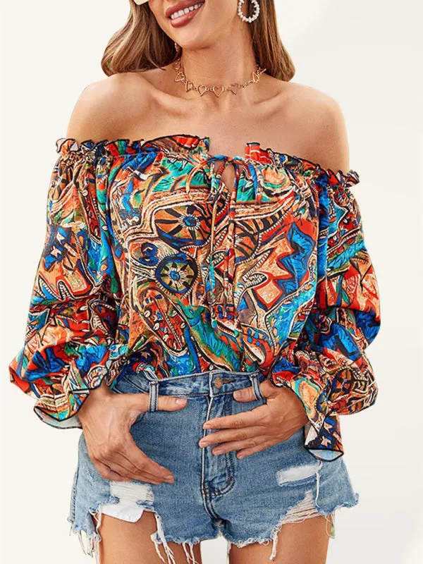 Women's Tie Dye Off The Shoulder Top