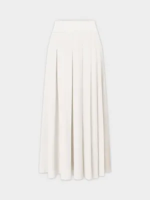 Yolk Pleated Skirt 37"-White