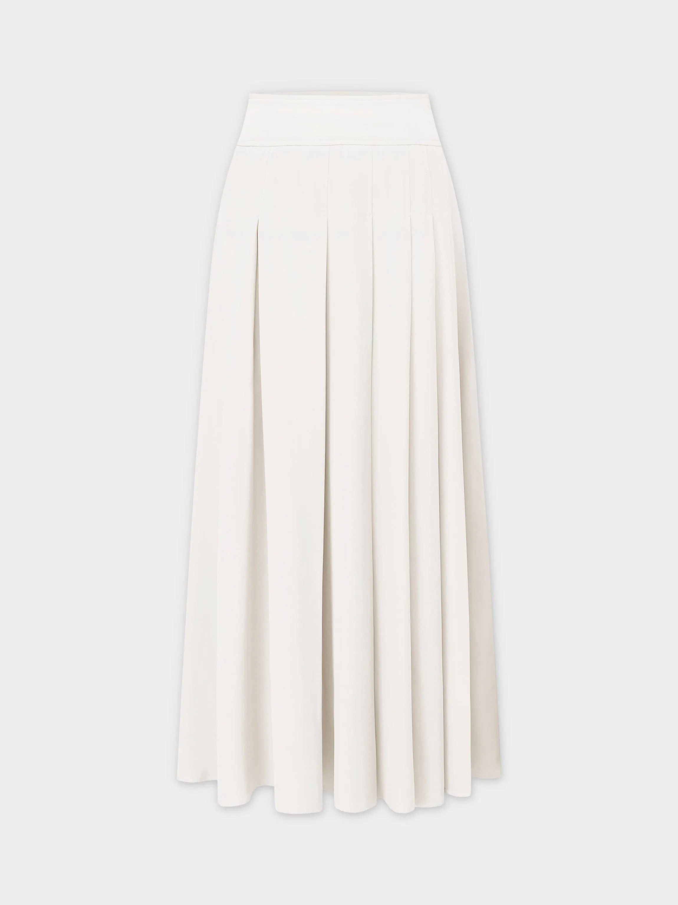 Yolk Pleated Skirt 37"-White